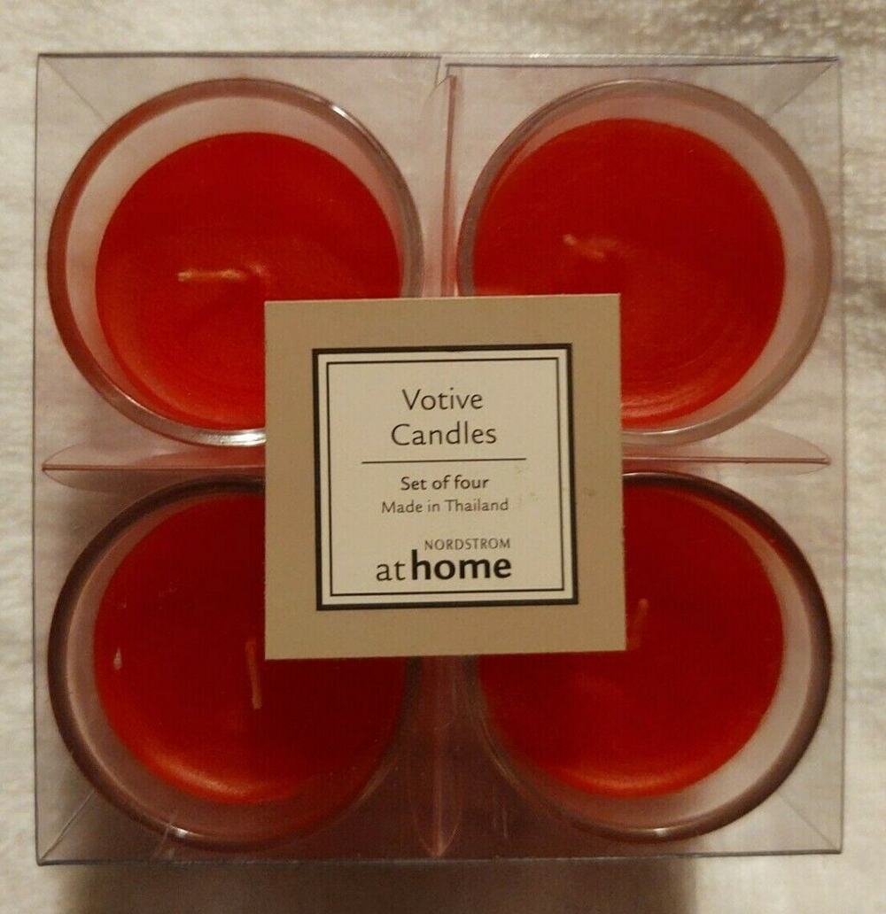 New Set Of 4 Rose Red Glass Votive Holders From Nordstrom Home